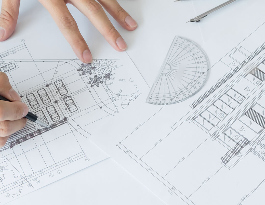 図面を書く様子